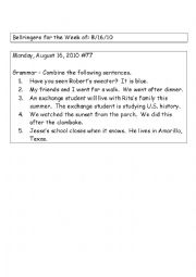 English Worksheet: English Bellringers 
