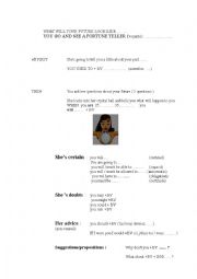 English Worksheet: Fortune teller 