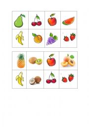 English Worksheet: BINGO FRUITS 