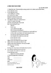 English Worksheet: Song to complete