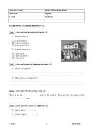 English Worksheet: 7 Test 3 2015-2016