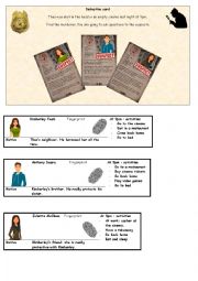 English Worksheet: Detective - conversation card Part 3