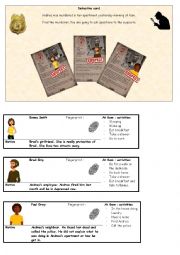 English Worksheet: Detective - conversation card Part 4