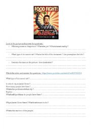 English Worksheet: Jamie Olivers food revolution