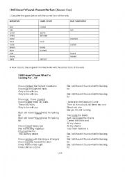 English Worksheet: Present Perfect  Song Activity