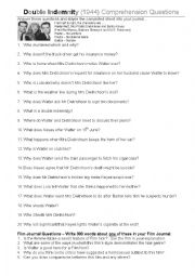 English Worksheet: Double Indemnity