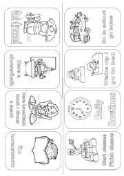 English Worksheet: Daily routines mini book