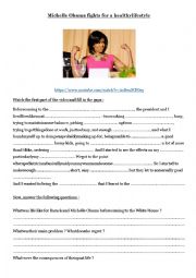 English Worksheet: Michelle Obama Lets move