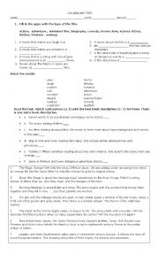 English Worksheet: movies and films 