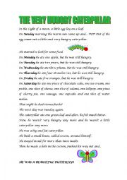 English Worksheet: The very hungry caterpilar