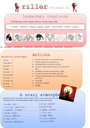 English Worksheet: Thriller - vocabulary and lyrics