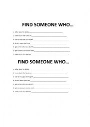 find someone who...