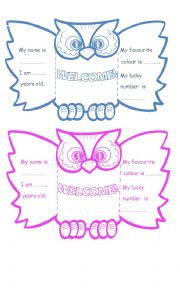 English Worksheet: WELCOME