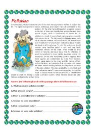 English Worksheet: Pollution