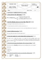 English Worksheet: Mid-term Exam n02 4th year  