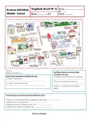 English Worksheet: Test abou directions and locations