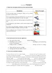 English Worksheet: group sessio Transport