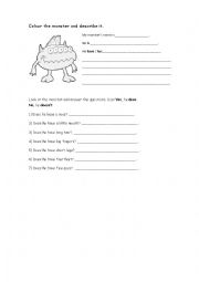 English Worksheet: Parts of the body