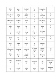 English Worksheet: reorder the sentences about making suggestion