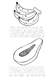 English Worksheet: Fruits coloring