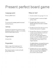English Worksheet: this is a board game to practise the present perfect