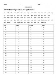 English Worksheet: Long a sound