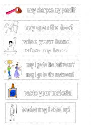 English Worksheet: class commands