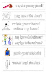 English Worksheet: class commands