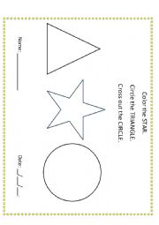 English Worksheet: Shapes