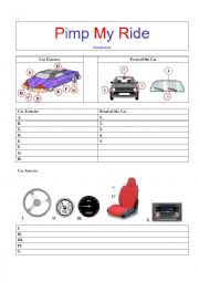 Pimp My Ride (or Custom Cars) Worksheet