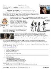 English Worksheet: Harrison Bergeron based on Short Story- Simple Present