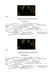 English Worksheet: An Australian girl
