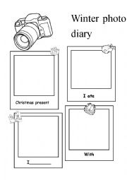 English Worksheet: Winter holiday photo album