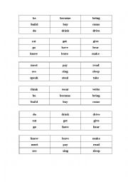 English Worksheet: Bingo irregular verbs