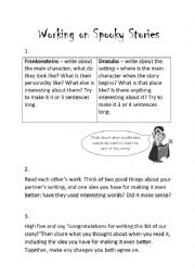 English Worksheet: Writing a Spooky Short Story