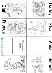 English Worksheet: FROZEN MINIBOOK