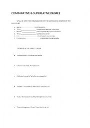 English Worksheet: comparative & superlative