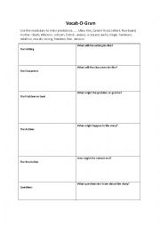 English Worksheet: Vocab-O-Gram