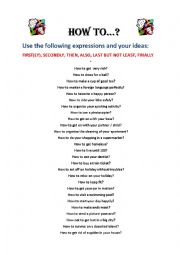 English Worksheet: How to?