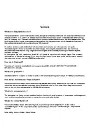 English Worksheet: Venus
