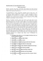 English Worksheet: cyber crimes reading activity