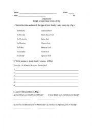 English Worksheet: Simple present video activity