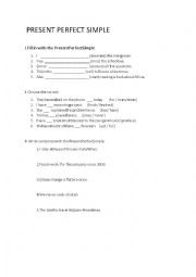 English Worksheet: present perfect simple