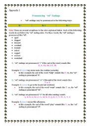 English Worksheet: pronunciation -ed endings