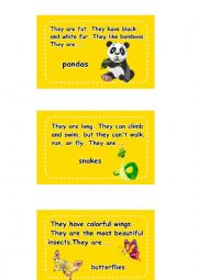 English Worksheet: Animal Activity Cards