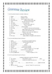 English Worksheet: Grammar Review