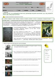 English Worksheet: Endangered species: Gorillas in the Mist-The life of Dian Fossey