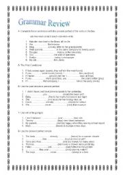 English Worksheet: Grammar Review 2