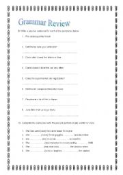 English Worksheet: Grammar Review 3