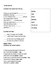 English Worksheet: Wake Me Up- Gap filler